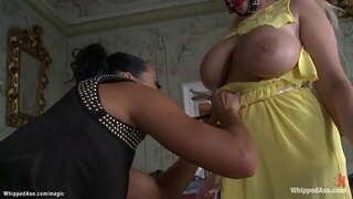 Brineta malo dominantna, Sandra Romain bičevi velike sise visoka plavuša češki lezbejka rob Anđeo Wicky onda analni jebe je u konopac okove sa remen na kurac